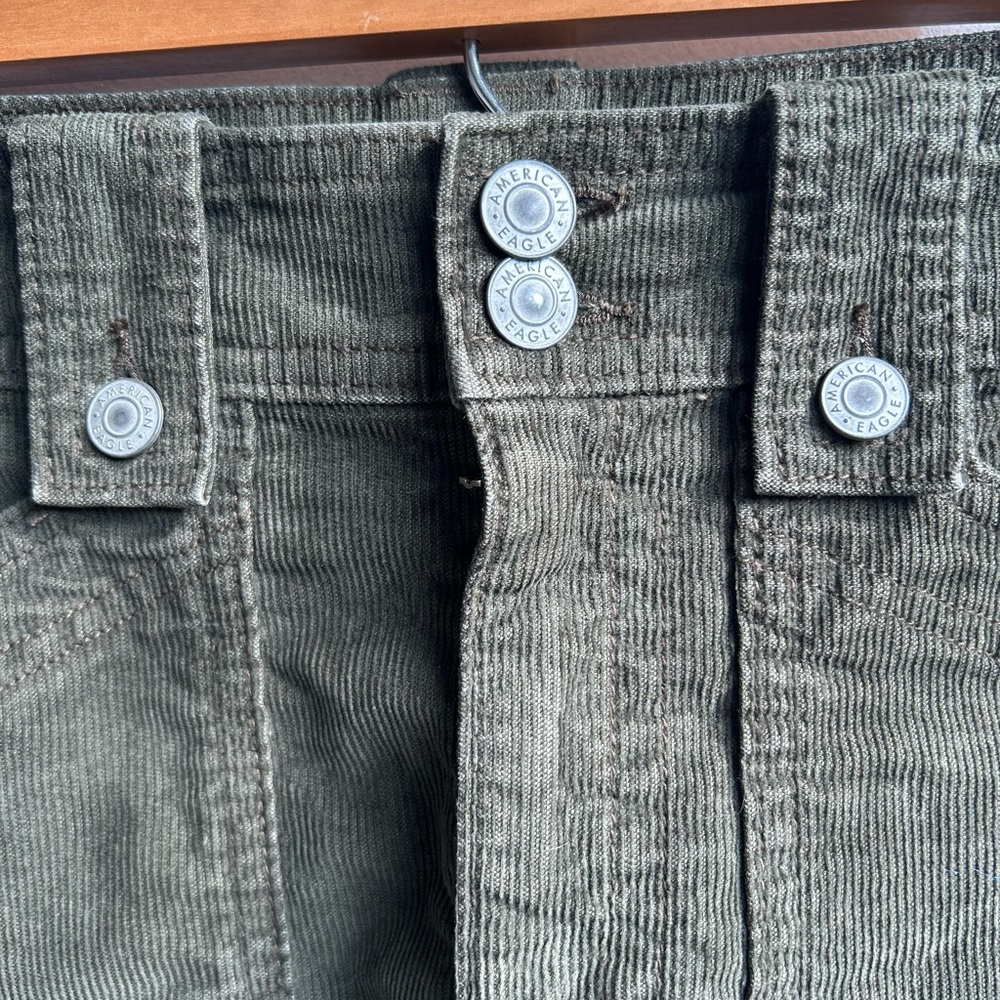 American Eagle Outfitters Olive Corduroy Cargo Skirt - Picture 3 of 6